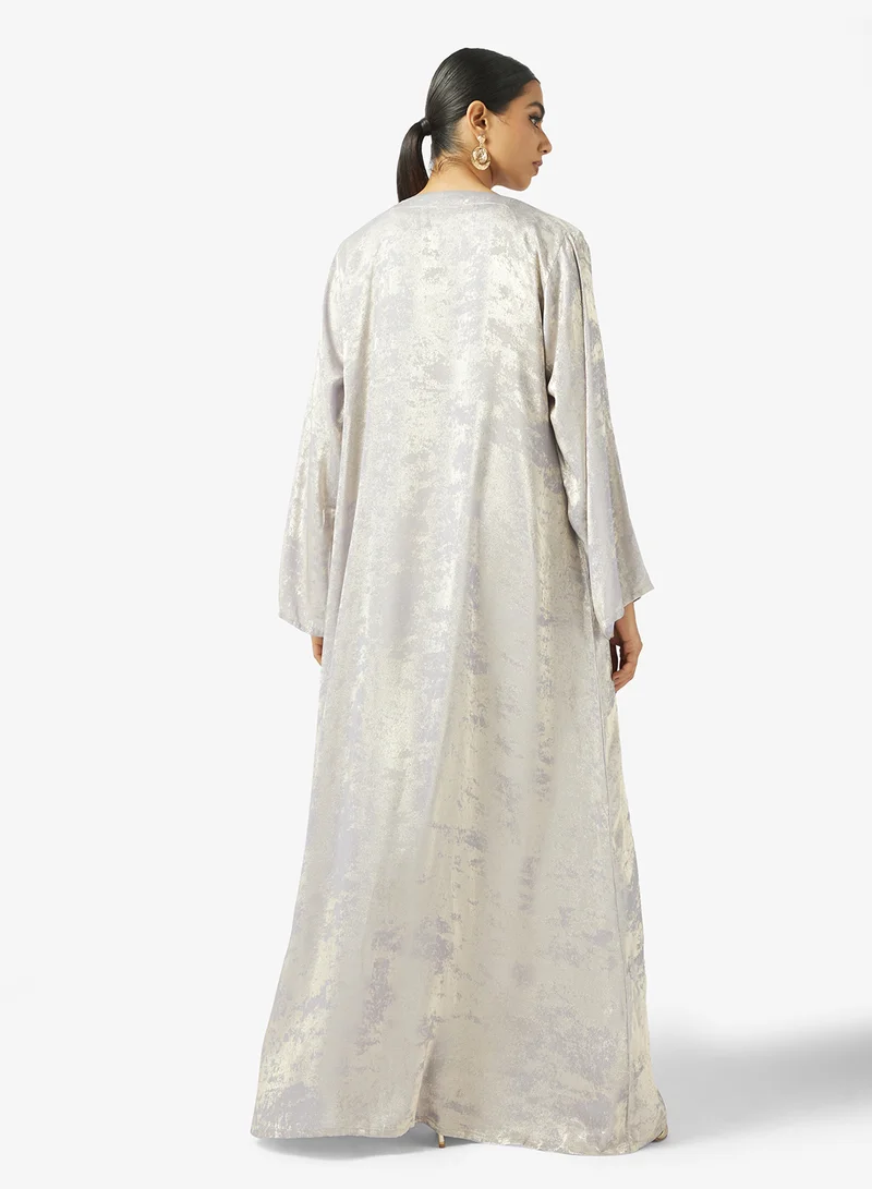 Khizana Shimmer Open Front Abaya